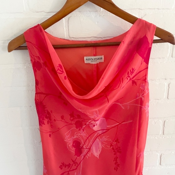 Vintage Vibrant Red and Pink Midi Dress - Picture 3 of 13